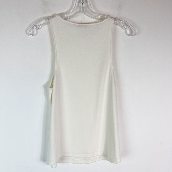 Vince NWOT Women's Sleeveless Relaxed Scoop Neck Tank Top Ivory Size L - Picture 2 of 4
